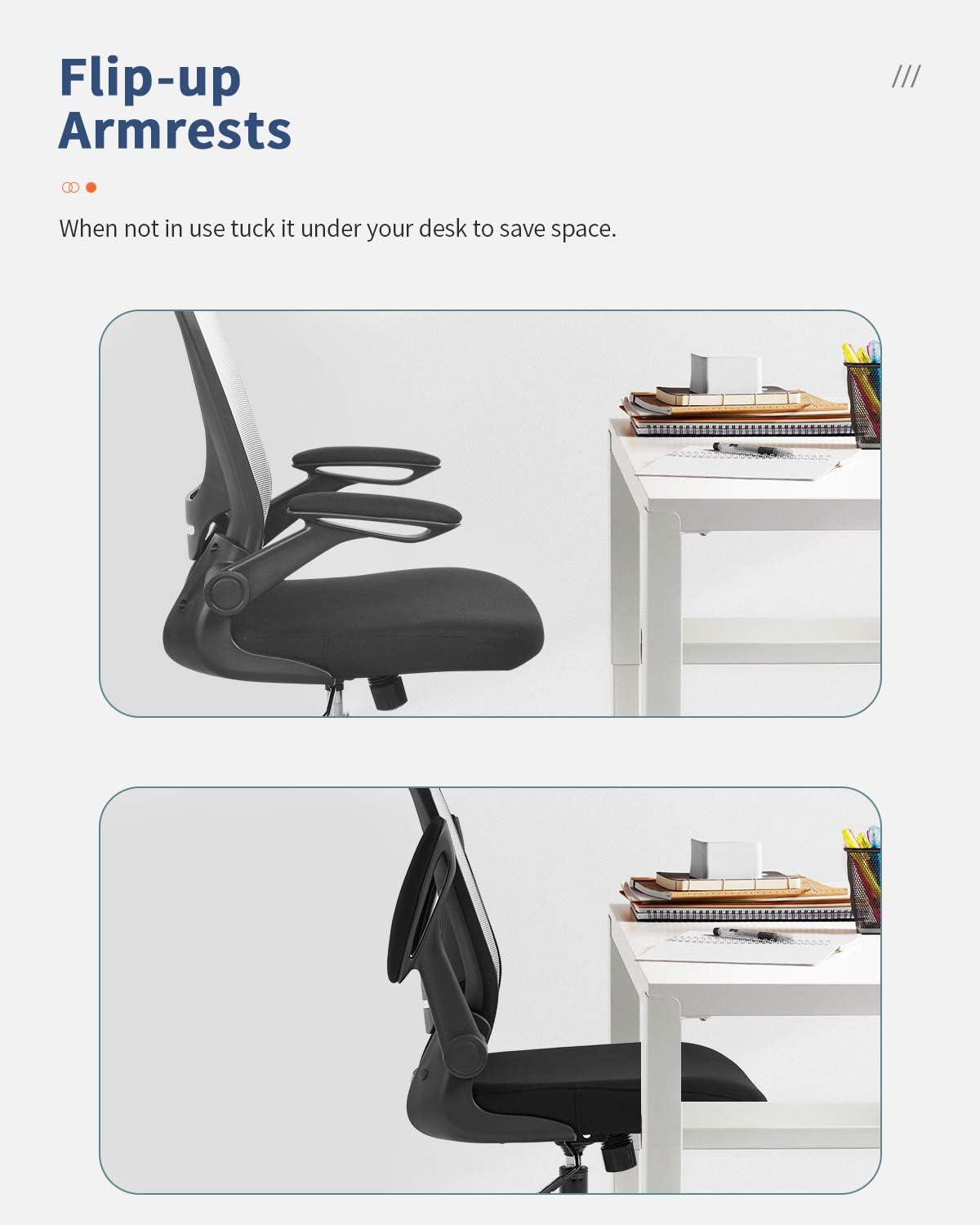 image:imageHome Office Chair Ergonomic Desk Chair Mesh Computer Chair Swivel Rolling Executive Task Chair with Lumbar Support Arms Mid Back Adjustable Chair for Men Adults BlackWhite