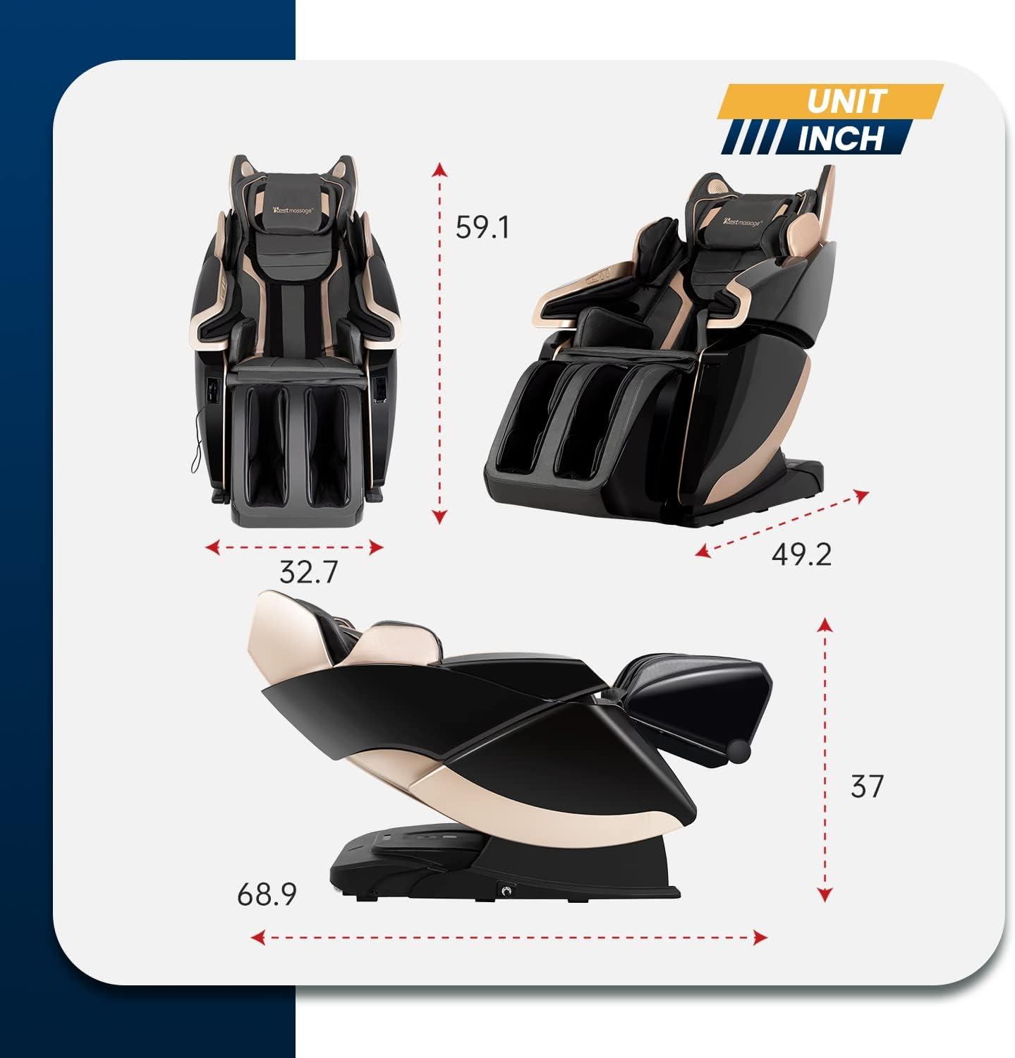 image:imageMassage Chair Full Body Long SLTrack Electric Shiatsu Zero Gravity Massage Chair Recliner with Heating BackBluetoothFoot Roller and Body Shade Scan for Home Office Living Room