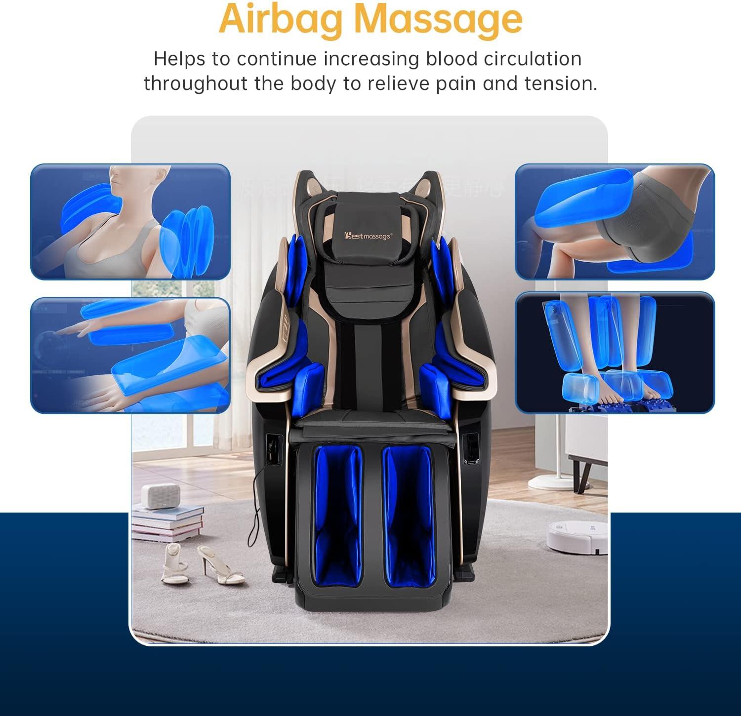 image:imageMassage Chair Full Body Long SLTrack Electric Shiatsu Zero Gravity Massage Chair Recliner with Heating BackBluetoothFoot Roller and Body Shade Scan for Home Office Living Room