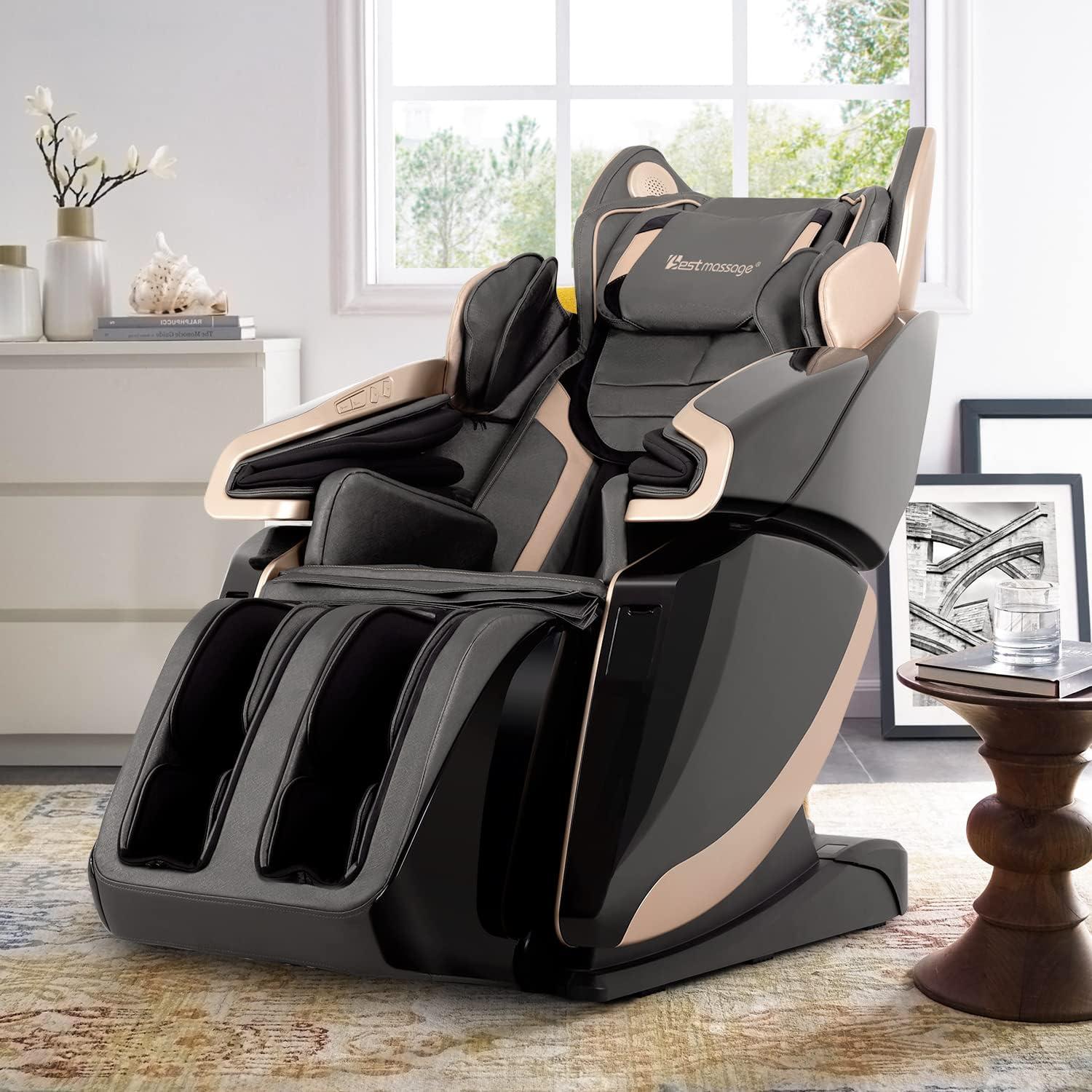image:imageMassage Chair Full Body Long SLTrack Electric Shiatsu Zero Gravity Massage Chair Recliner with Heating BackBluetoothFoot Roller and Body Shade Scan for Home Office Living Room