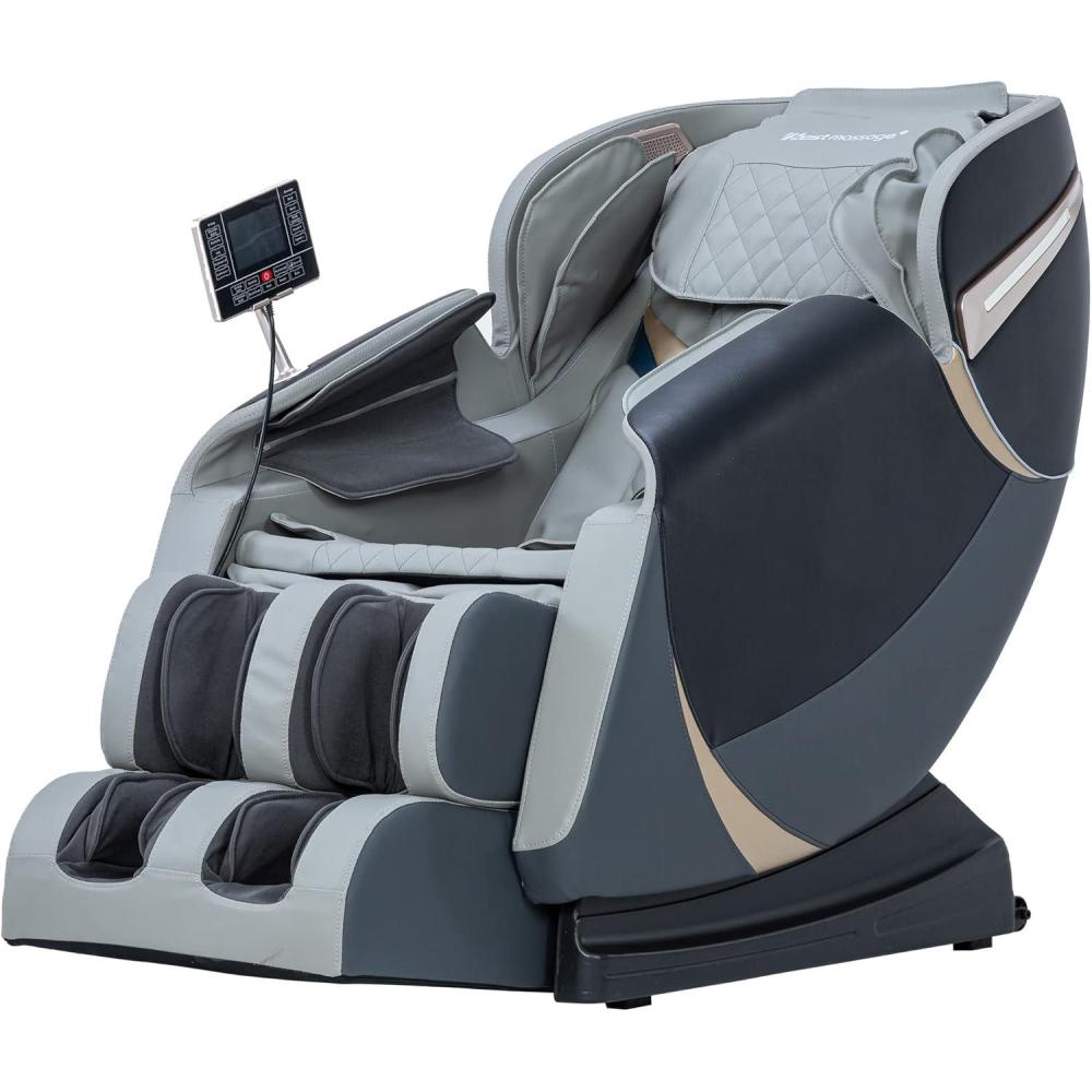 image:imageBestMassage Massage Chair Full Body Zero Gravity Recliner with Bluetooth Speaker Heating Therapy Foot Roller and Air Massage System for Home or Office BlackGrey