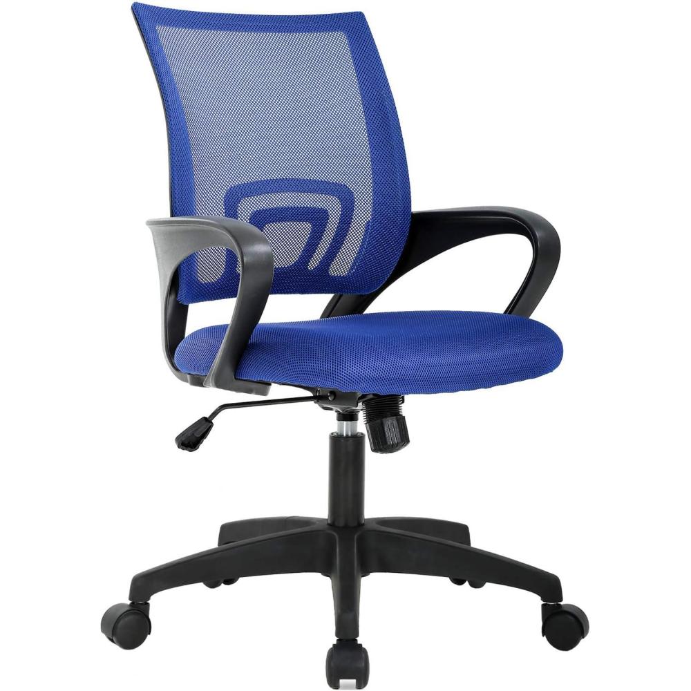 image:imageBestOffice  Ergonomic Office Chair  MidBack Swivel Desk Chair  Breathable Backrest amp Lumbar Support  Adjustable Height  Sponge Seat  Rolling Wheels  Black  for Adults amp WomenBlue