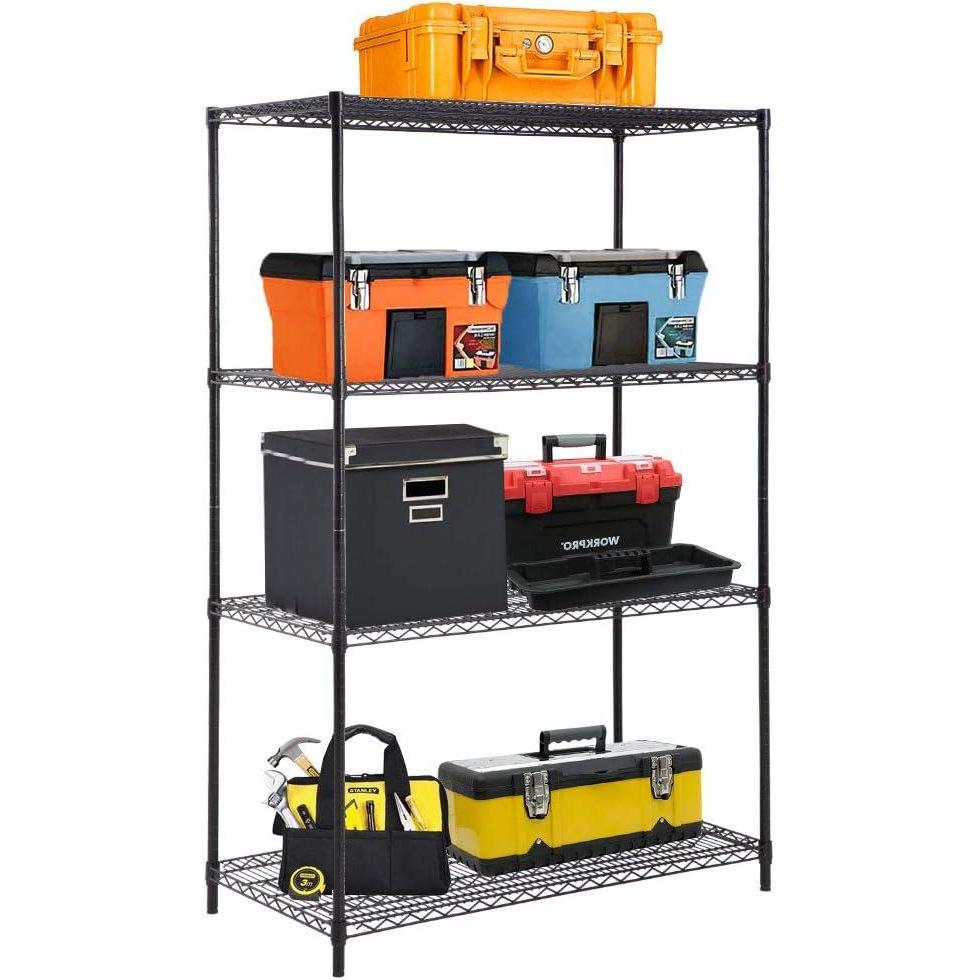 image:imageBestOffice 4Tier Wire Shelving Unit Steel Large Metal Shelf Organizer Garage Storage Shelves Heavy Duty NSF Certified Commercial Grade Height Adjustable Metal Rack 4000 LBS Capacity BlackBlack