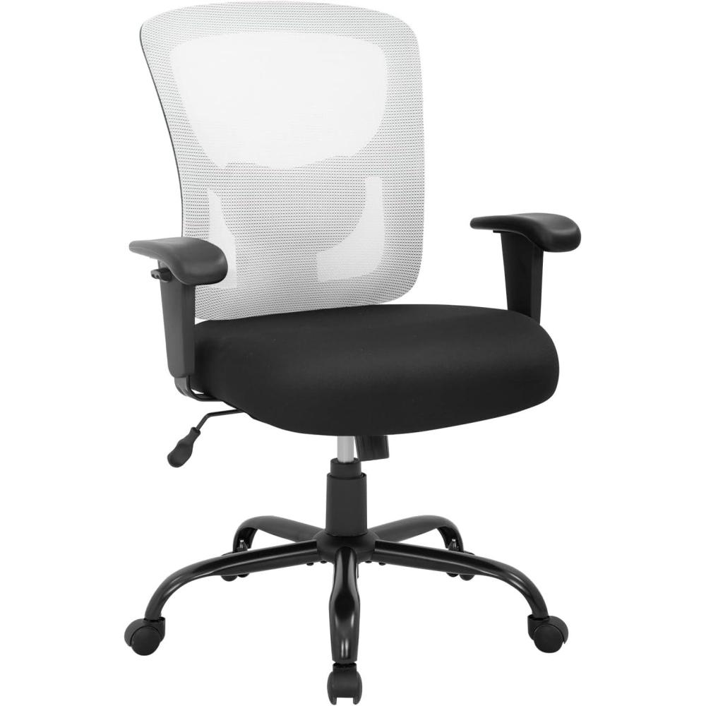 image:imageBestOffice Big and Tall Office Chair 500lbs Desk Chair Mesh Computer Chair with Lumbar Support Wide Seat High BackWhite