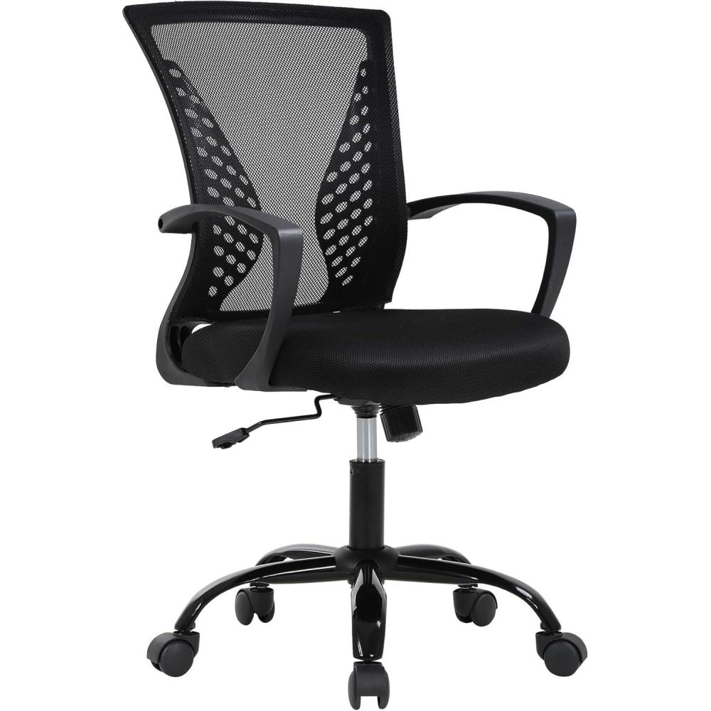 image:imageBestOffice Office Chair Ergonomic Desk Chair Mesh Computer Chair with Lumbar Support Armrest Mid Back Rolling Swivel Adjustable Task Chair for Women Adults BlackDark Black