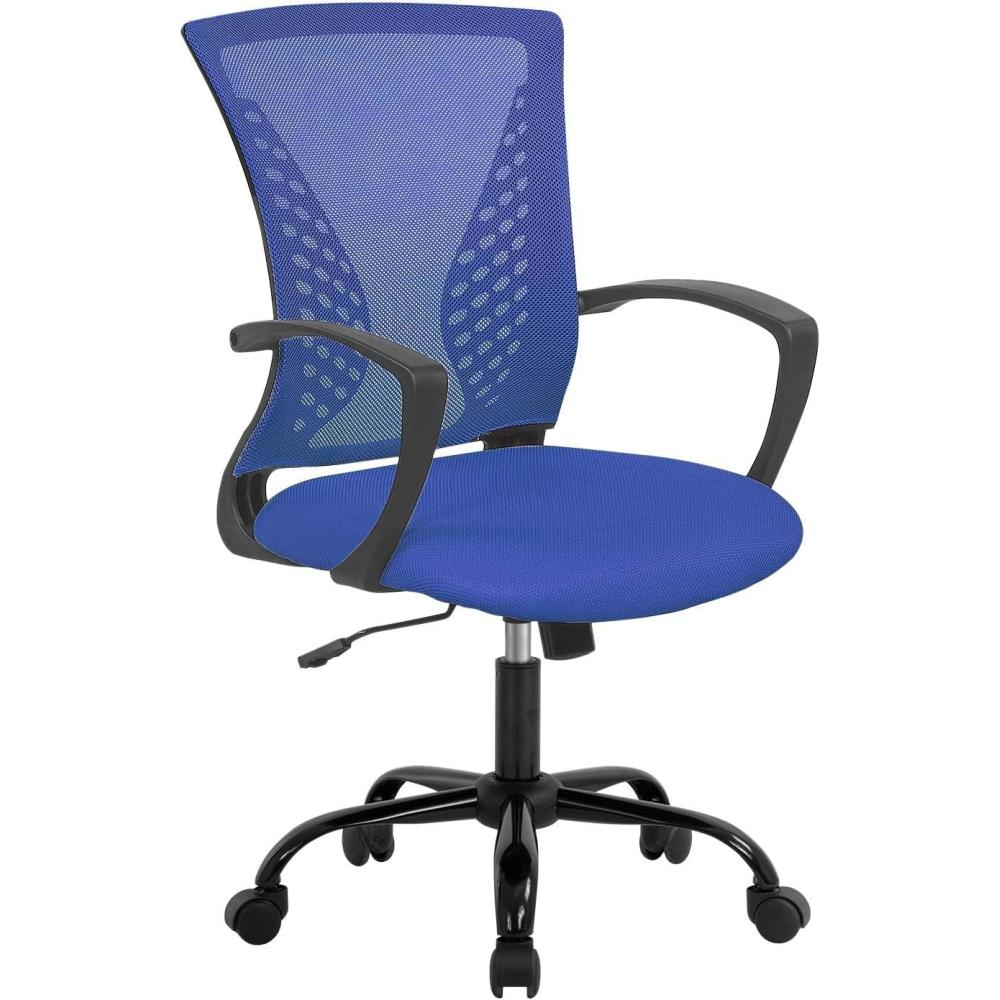 image:imageBestOffice Office Chair Ergonomic Desk Chair Mesh Computer Chair with Lumbar Support Armrest Mid Back Rolling Swivel Adjustable Task Chair for Women Adults BlackBlue