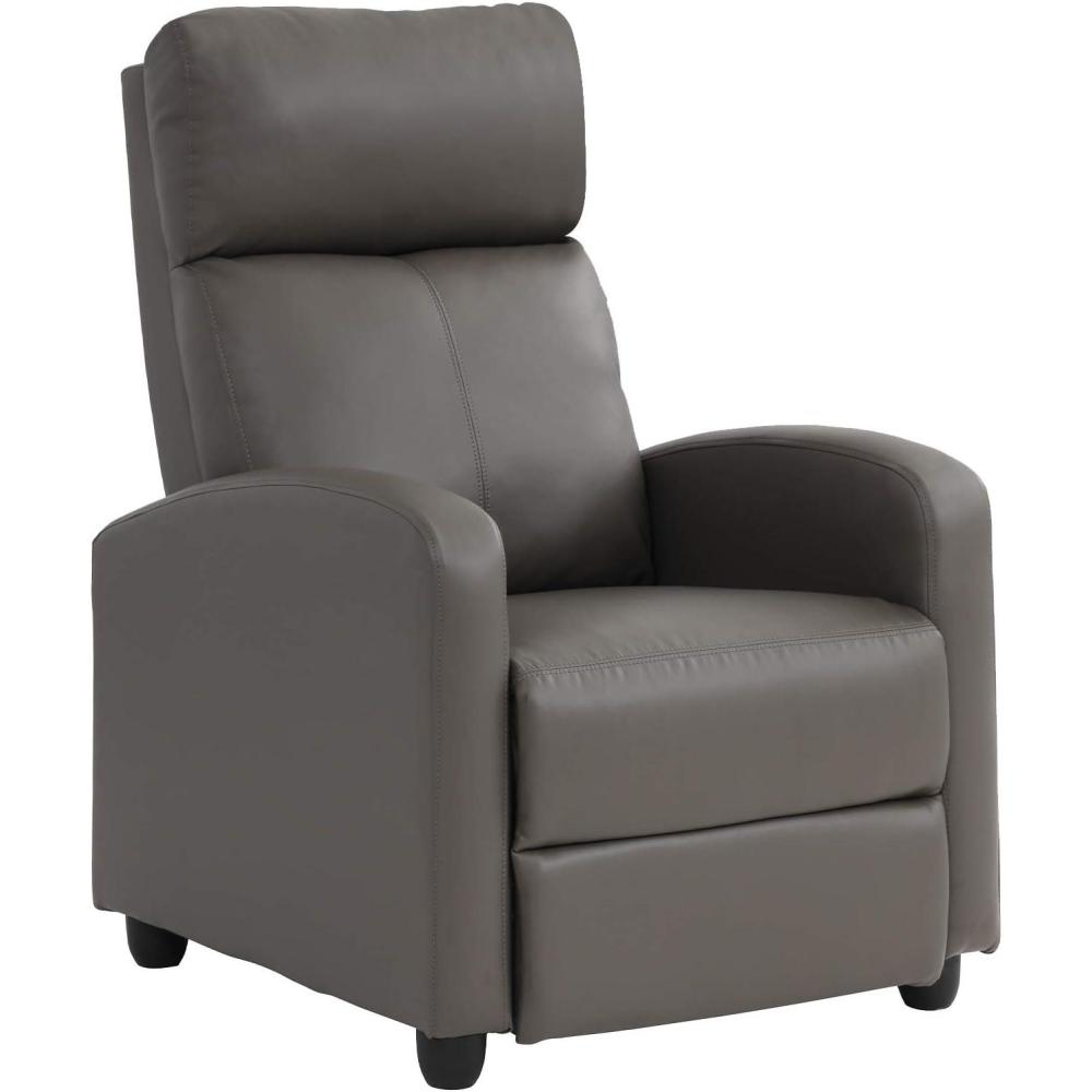 image:imageFDW Recliner Chair Push Back Sofa Home Theater Seating with Lumbar Support and Leather Padded Seat Backrest for Living RoomGrey