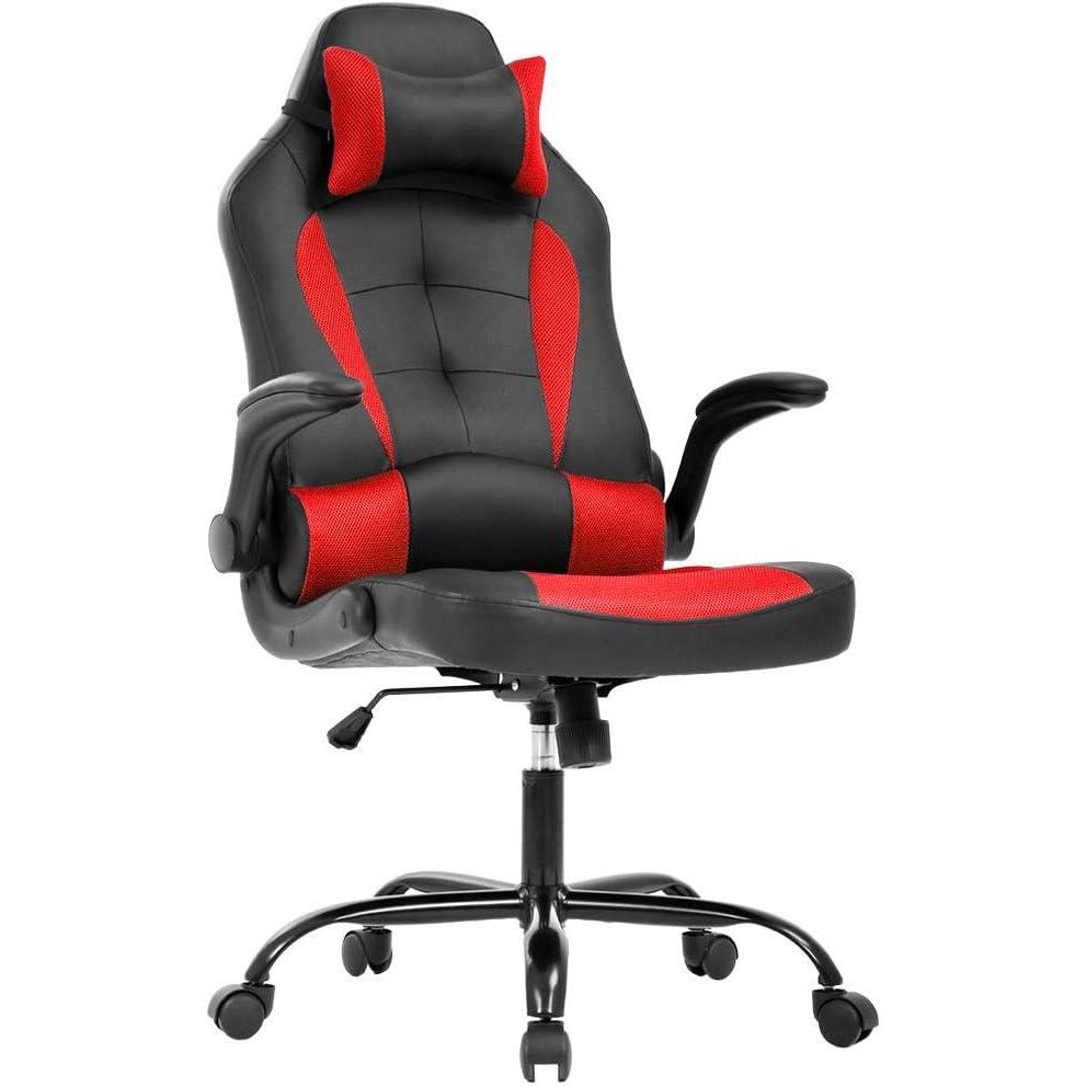 image:imageGaming Chair Office Chair Desk Chair with Footrest Lumbar Support Headrest Armrest Task Rolling Swivel Ergonomic ESports Adjustable PC Gamer Chair WhiteRed