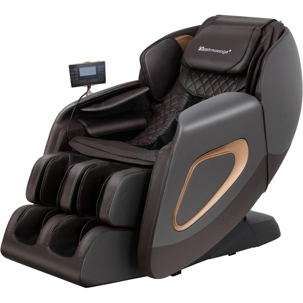 image:imageMassage ChairFull Body Zero Gravity SL Track Massage Chair Recliner Chair with Smart Large Screen Bluetooth Speaker Builtin Heat Therapy Foot Roller Air Massage System for Home Office GreyGrey