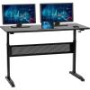image:imageAdjustable Standing Desk Computer Height Converter Workstation Large Desktop Stand Up Laptop SitStand Fit Dual Monitor for Home Office Black 472