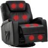 image:imageMassage Recliner Chair Rocking Swivel Chair with Heated Massage Ergonomic Lounge 360 Degree Swivel Single Sofa Seat and Two Hidden Cup Holders Black