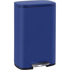 13 Gallon/50 L Garbage Can Kitchen Trash Can with Lid for Office Bedroom Bathroom Step Trash Bin Fingerprint-Proof Brushed Stainless Steel 13 Gallon / 50 Liter(Deep Blue)