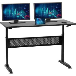 Adjustable Standing Desk, Computer Height Converter Workstation, Large Desktop Stand Up Laptop Sit-Stand Fit Dual Monitor for Home Office, Black (47.2”)