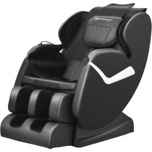 BestMassage Massage Chair Zero Gravity Full Body Electric Shiatsu Massage Chair Recliner with Foot Rollers Built-in Heat Therapy Air Massage System Stretch Vibrating for Home Office(Black)(Black)