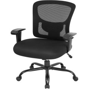 BestOffice Big and Tall Office Chair 500lbs Desk Chair Mesh Computer Chair with Lumbar Support Wide Seat High Back(Black)