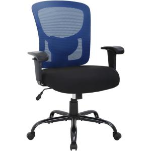 BestOffice Big and Tall Office Chair 500lbs Desk Chair Mesh Computer Chair with Lumbar Support Wide Seat High Back(Blue)