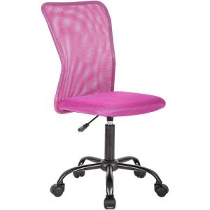 BestOffice Ergonomic Office Chair Desk Chair Mesh Computer Chair Armless Back Support Modern Executive Rolling Swivel Chair with Lumbar Support（Black）(Pink)