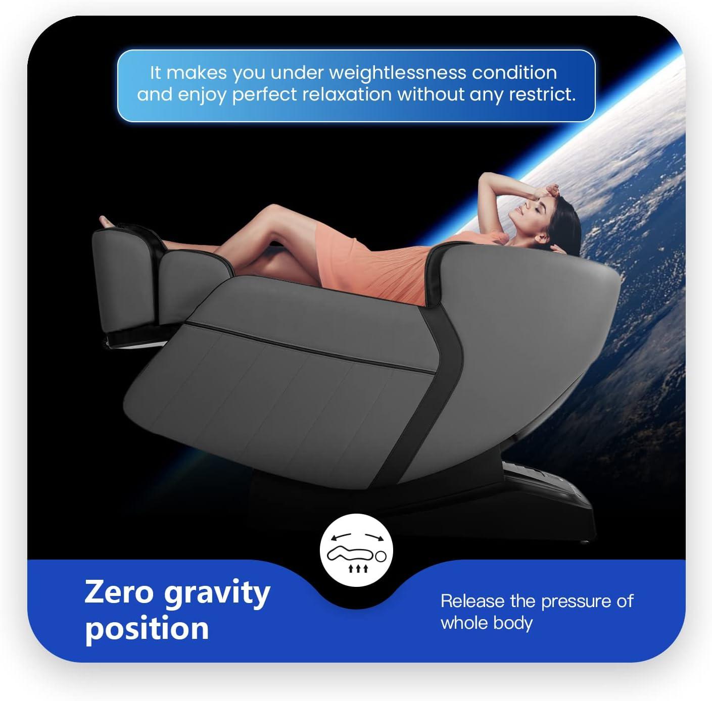 image:imageBestMassage SL Track Full Body Massage Chair Recliner with Zero Gravity Airbag Massage Chair Bluetooth Speaker Foot Roller USB ChargerBlackBlack