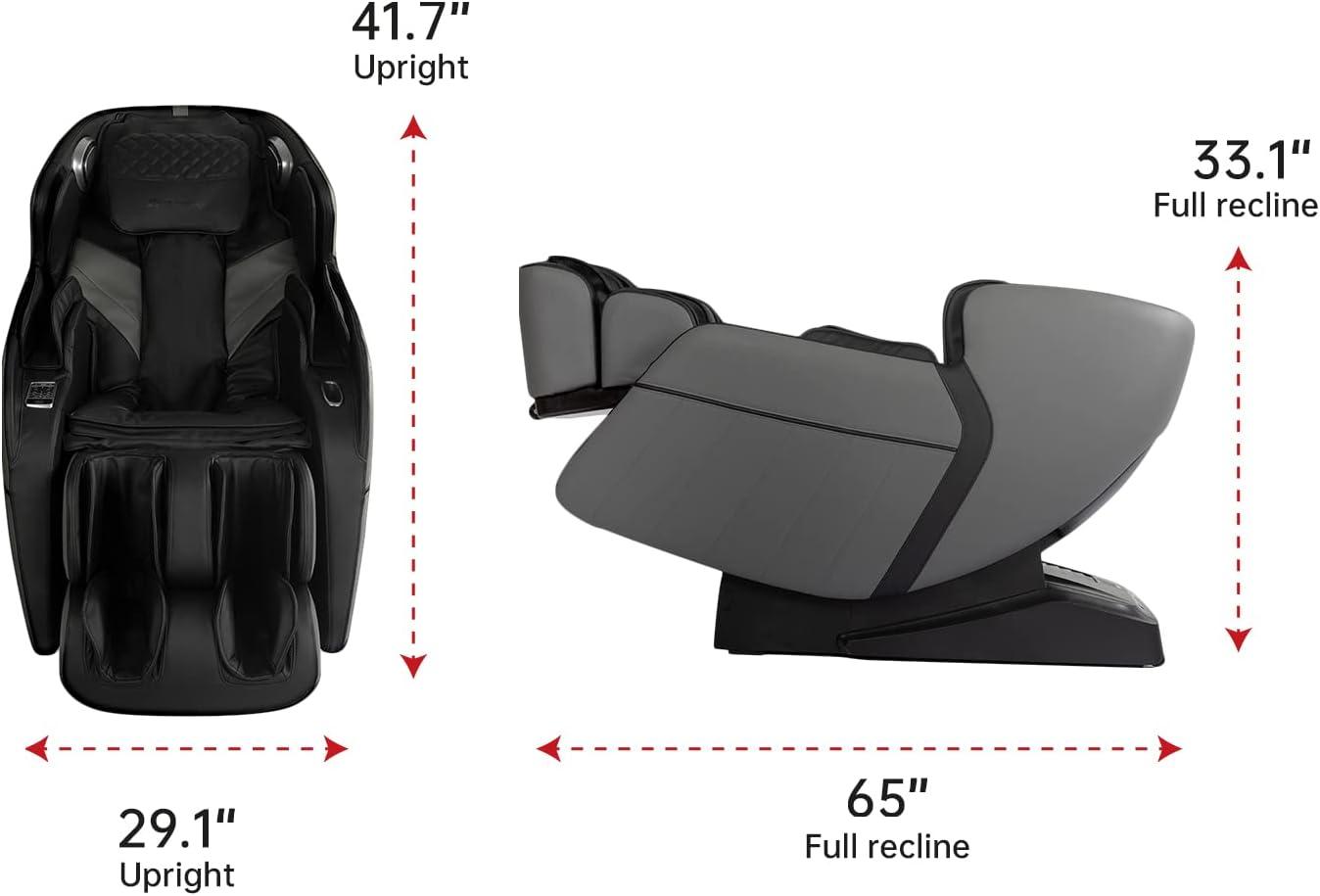 image:imageBestMassage SL Track Full Body Massage Chair Recliner with Zero Gravity Airbag Massage Chair Bluetooth Speaker Foot Roller USB ChargerBlackBlack