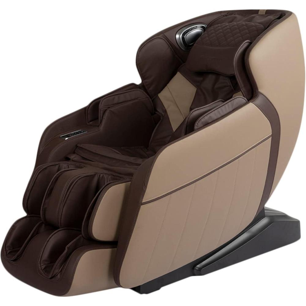 image:imageBestMassage SL Track Full Body Massage Chair Recliner with Zero Gravity Airbag Massage Chair Bluetooth Speaker Foot Roller USB ChargerBlackBrown