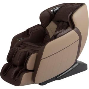 BestMassage SL Track Full Body Massage Chair, Recliner with Zero Gravity Airbag Massage Chair Bluetooth Speaker Foot Roller USB Charger,Black(Brown)